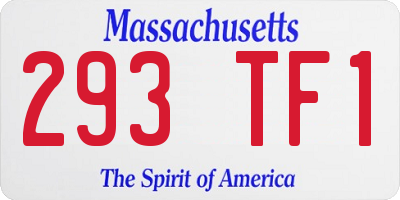 MA license plate 293TF1
