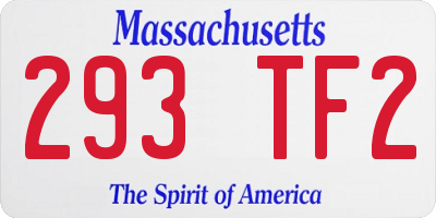 MA license plate 293TF2