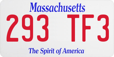 MA license plate 293TF3