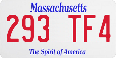 MA license plate 293TF4