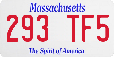 MA license plate 293TF5