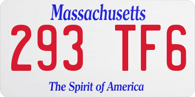 MA license plate 293TF6