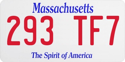 MA license plate 293TF7