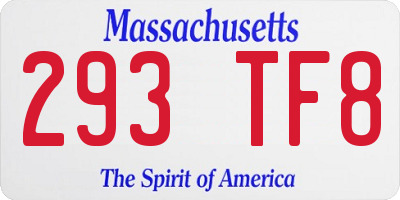 MA license plate 293TF8