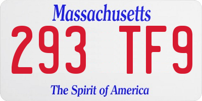 MA license plate 293TF9