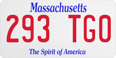 MA license plate 293TG0