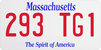 MA license plate 293TG1