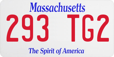 MA license plate 293TG2