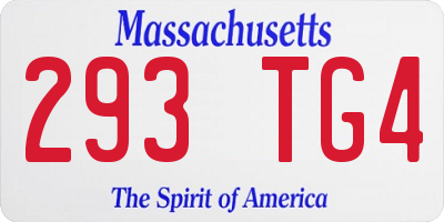 MA license plate 293TG4