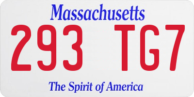 MA license plate 293TG7