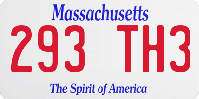 MA license plate 293TH3