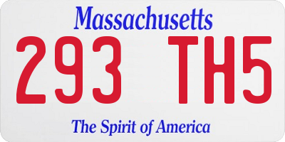 MA license plate 293TH5