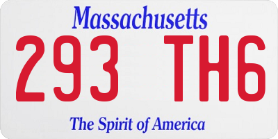 MA license plate 293TH6