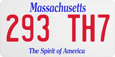 MA license plate 293TH7