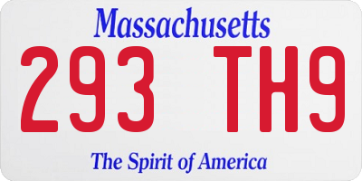 MA license plate 293TH9