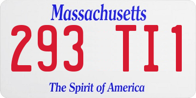 MA license plate 293TI1