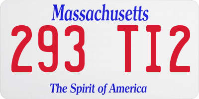 MA license plate 293TI2
