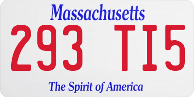 MA license plate 293TI5