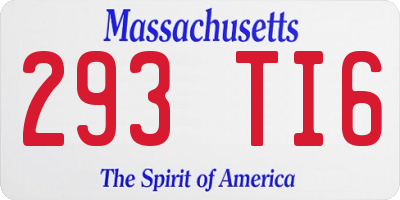 MA license plate 293TI6