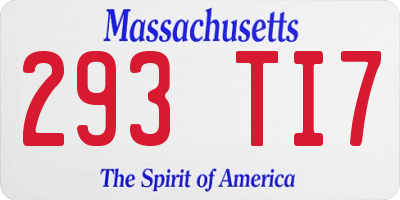 MA license plate 293TI7