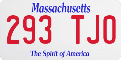 MA license plate 293TJ0