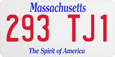 MA license plate 293TJ1