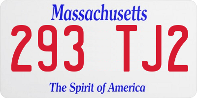 MA license plate 293TJ2