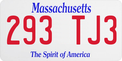 MA license plate 293TJ3