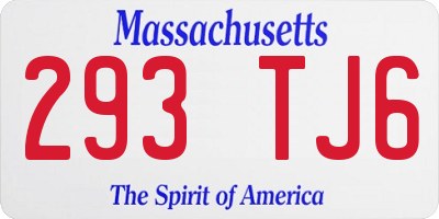 MA license plate 293TJ6