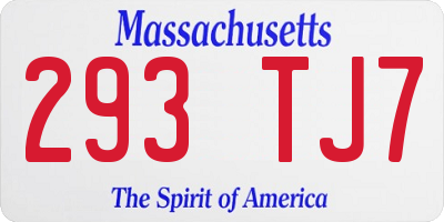MA license plate 293TJ7