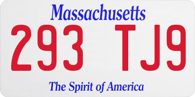 MA license plate 293TJ9