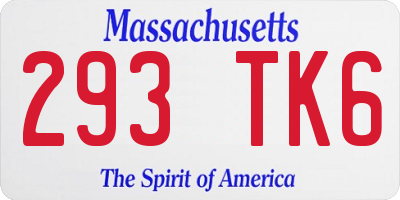 MA license plate 293TK6