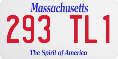 MA license plate 293TL1