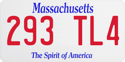 MA license plate 293TL4