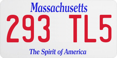 MA license plate 293TL5