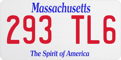 MA license plate 293TL6