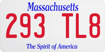 MA license plate 293TL8