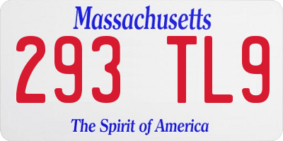 MA license plate 293TL9