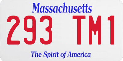 MA license plate 293TM1