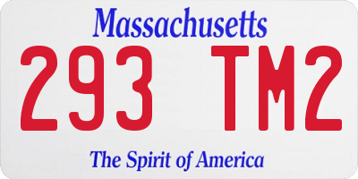 MA license plate 293TM2