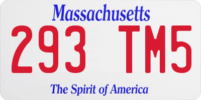 MA license plate 293TM5