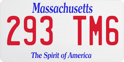 MA license plate 293TM6