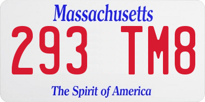MA license plate 293TM8