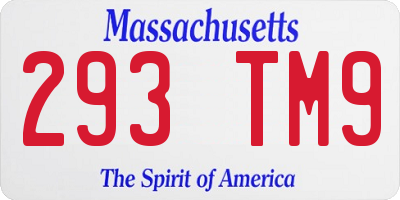 MA license plate 293TM9