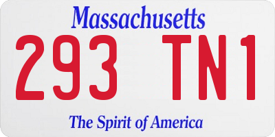 MA license plate 293TN1