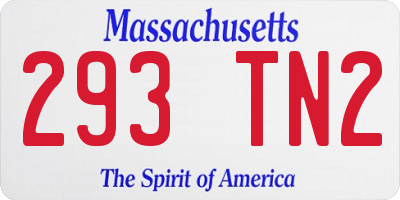 MA license plate 293TN2