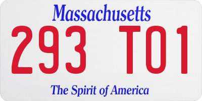 MA license plate 293TO1