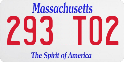 MA license plate 293TO2