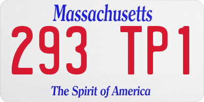 MA license plate 293TP1