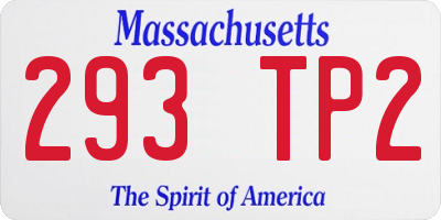 MA license plate 293TP2